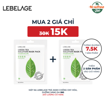 Mặt Nạ Lebelage Trà Xanh Chống Oxy Hóa, Dưỡng Sáng Da 25g