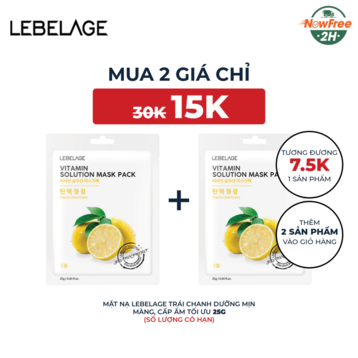 Mặt Nạ Lebelage Trái Chanh Dưỡng Mịn Màng, Cấp Ẩm Tối Ưu 25g