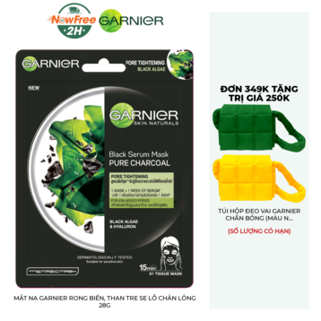 Mặt Nạ Garnier Rong Biển, Than Tre Se Lỗ Chân Lông 28g