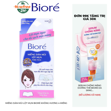 Miếng Dán Mũi Lột Mụn Bioré Không Hương 4 Miếng