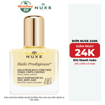 [Mini] Dầu Khô Đa Năng Nuxe Dưỡng Ẩm Cho Da Mặt, Body &amp; Tóc 10ml