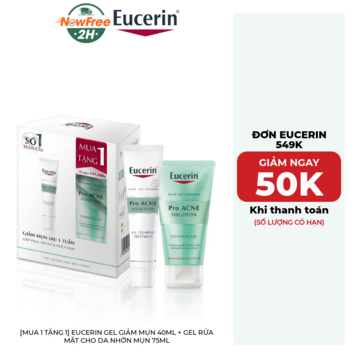 [Mua 1 Tặng 1] Eucerin Gel Giảm Mụn 40ml + Gel Rửa Mặt Cho Da Nhờn Mụn 75ml