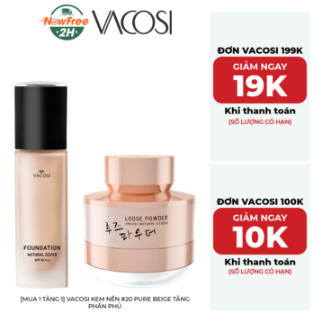 [Mua 1 Tặng 1] Vacosi Kem Nền #20 Pure Beige Tặng Phấn Phủ
