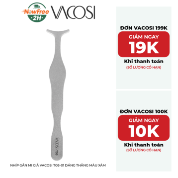 Nhíp Gắn Mi Giả Vacosi T08-01 Dáng Thẳng Màu Xám