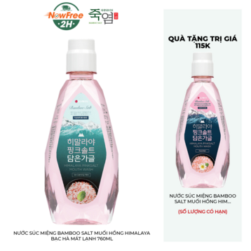 Nước Súc Miệng Bamboo Salt Muối Hồng Himalaya Bạc Hà Mát Lạnh 760ml