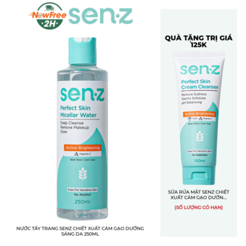 Nước Tẩy Trang Senz Chiết Xuất Cám Gạo Dưỡng Sáng Da 250ml