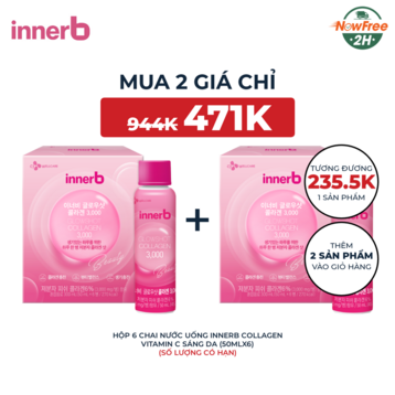 Hộp 6 Chai Nước Uống Innerb Collagen Vitamin C Sáng Da (50mlx6)
