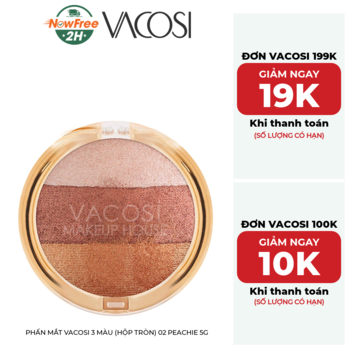 Phấn Mắt Vacosi 3 Màu (Hộp Tròn) 02 Peachie 5g