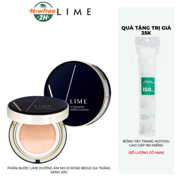 Phấn Nước Lime Dưỡng Ẩm No.10 Rose Beige Da Trắng Sáng 20g