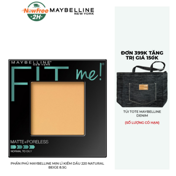 Phấn Phủ Maybelline Mịn Lì Kiềm Dầu 220 Natural Beige 8.5g