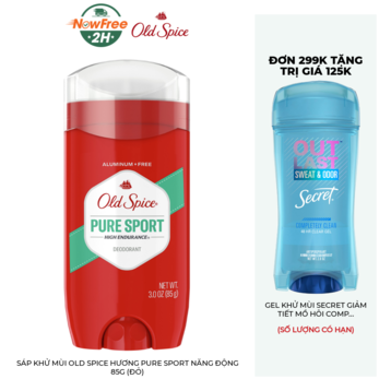 Sáp Khử Mùi Old Spice Hương Pure Sport Năng Động 85g (Đỏ)