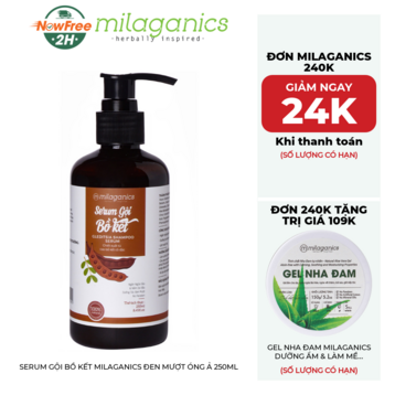 Serum Gội Bồ Kết Milaganics Đen Mượt Óng Ả 250ml