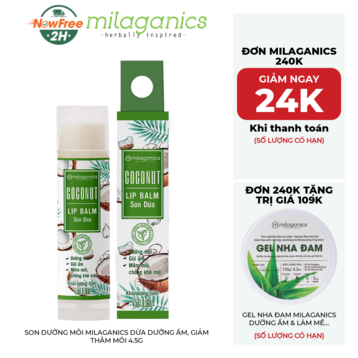 Son Dưỡng Môi Milaganics Dừa Dưỡng Ẩm, Giảm Thâm Môi 4.5g