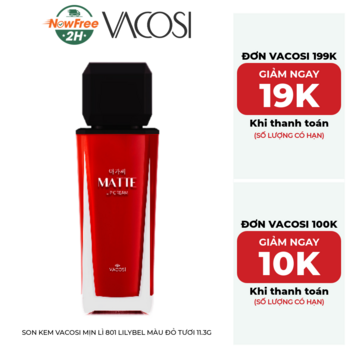 Son Kem Vacosi Mịn Lì 801 Lilybel Màu Đỏ Tươi 11.3g