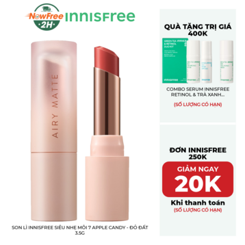 Son Lì innisfree Siêu Nhẹ Môi 7 Apple Candy - Đỏ Đất 3.5g