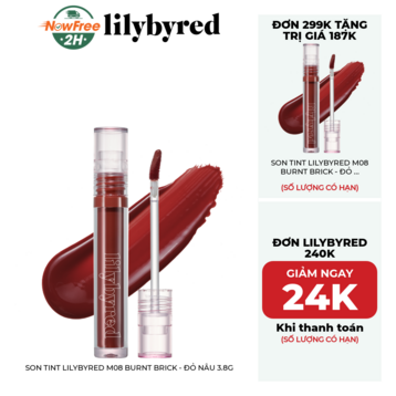 Son Tint Lilybyred M08 Burnt Brick - Đỏ Nâu 3.8g
