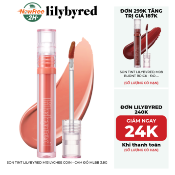 Son Tint Lilybyred M13 Lychee Coin - Cam Đỏ MLBB 3.8g