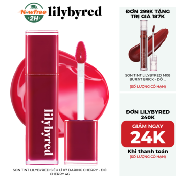 Son Tint Lilybyred Siêu Lì 07 Daring Cherry - Đỏ Cherry 4g