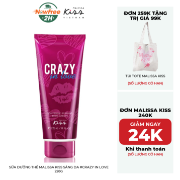 Sữa Dưỡng Thể Malissa Kiss Sáng Da #Crazy In Love 226g