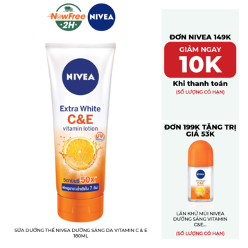 Sữa Dưỡng Thể Nivea Dưỡng Sáng Da Vitamin C &amp; E 180ml