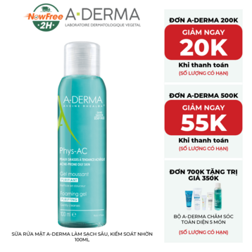 Sữa Rửa Mặt A-Derma Làm Sạch Sâu, Kiểm Soát Nhờn 100ml