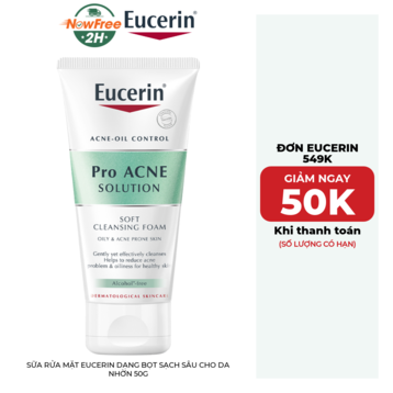 [Mini] Sữa Rửa Mặt Eucerin Dạng Bọt Sạch Sâu Cho Da Nhờn 50g