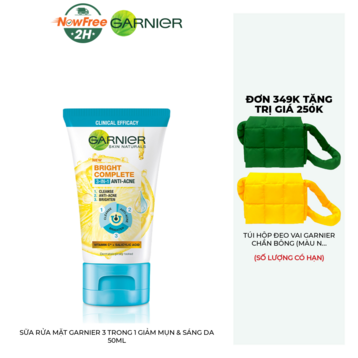 Sữa Rửa Mặt Garnier 3 Trong 1 Giảm Mụn &amp; Sáng Da 50ml