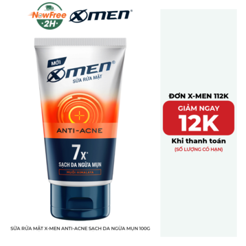 Sữa Rửa Mặt X-Men Anti-Acne Sạch Da Ngừa Mụn 100g