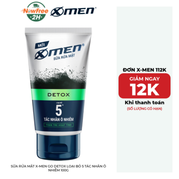 Sữa Rửa Mặt X-Men Go Detox Loại Bỏ 5 Tác Nhân Ô Nhiễm 100g