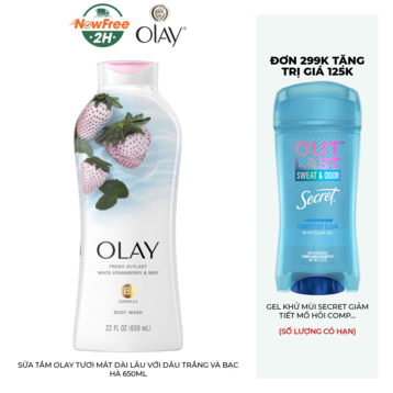 Sữa Tắm Olay Tươi Mát Dài Lâu Với Dâu Trắng Và Bạc Hà 650ml