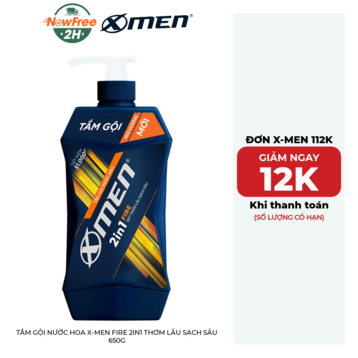 Tắm Gội Nước Hoa X-Men Fire 2in1 Thơm Lâu Sạch Sâu 650g