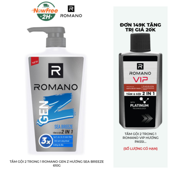 Tắm Gội 2 Trong 1 Romano Gen Z Hương Sea Breeze 610g