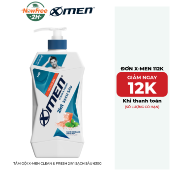 Tắm Gội X-Men Clean &amp; Fresh 2in1 Sạch Sâu 630g