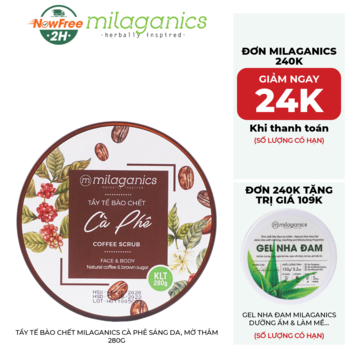 Tẩy Tế Bào Chết Milaganics Cà Phê Sáng Da, Mờ Thâm 280g