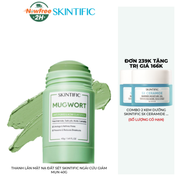 Thanh Lăn Mặt Nạ Đất Sét Skintific Ngải Cứu Giảm Mụn 40g