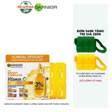 Serum Garnier Tăng Cường Sáng Da Mờ Thâm 1.5mlx12