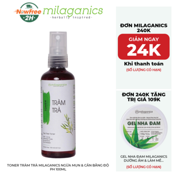 Toner Tràm Trà Milaganics Ngừa Mụn &amp; Cân Bằng Độ pH 100ml