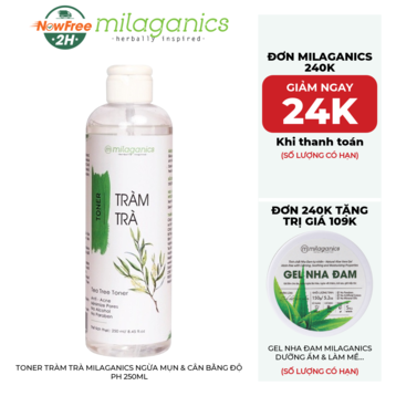 Toner Tràm Trà Milaganics Ngừa Mụn &amp; Cân Bằng Độ pH 250ml