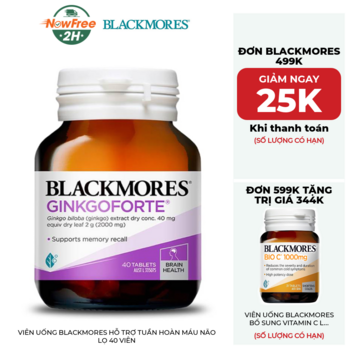 Viên Uống Blackmores Hỗ Trợ Tuần Hoàn Máu Não Lọ 40 Viên