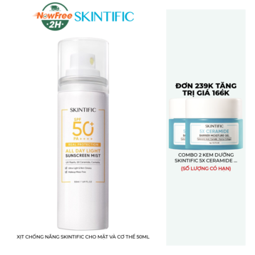 Xịt Chống Nắng Skintific Cho Mặt Và Cơ Thể 50ml