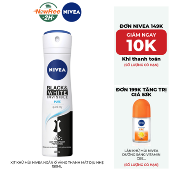 Xịt Khử Mùi Nivea Ngăn Ố Vàng Thanh Mát Dịu Nhẹ 150ml