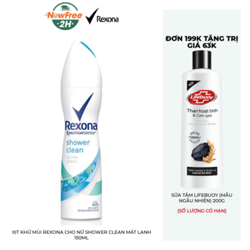 Xịt Khử Mùi Rexona Cho Nữ Shower Clean Mát Lạnh 150ml