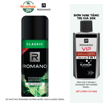 Xịt Khử Mùi Romano Hương Nước Hoa Classic 150ml