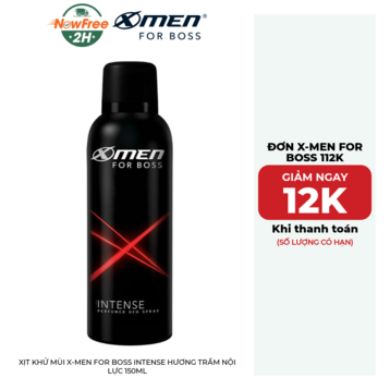 Xịt Khử Mùi X-Men For Boss Intense Hương Trầm Nội Lực 150ml