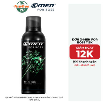 Xịt Khử Mùi X-Men For Boss Motion Năng Động Tươi Mát 150ml