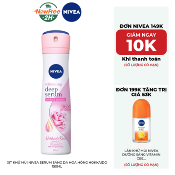 Xịt Khử Mùi Nivea Serum Sáng Da Hoa Hồng Hokkaido 150ml