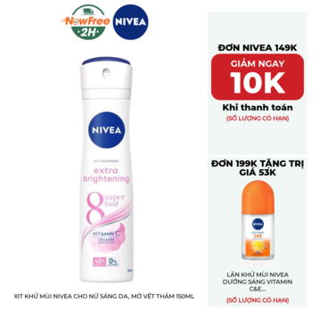 Xịt Khử Mùi Nivea Cho Nữ Sáng Da, Mờ Vết Thâm 150ml