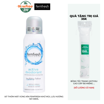 Xịt Thơm Mát Vùng Kín Femfresh Khử Mùi, Lưu Hương 12H 125ml