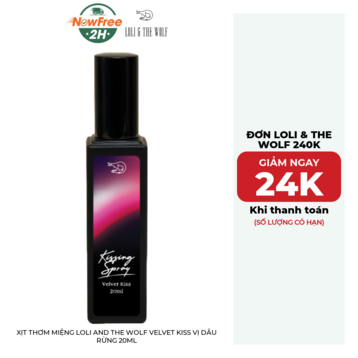 Xịt Thơm Miệng Loli And The Wolf Velvet Kiss Vị Dâu Rừng 20ml
