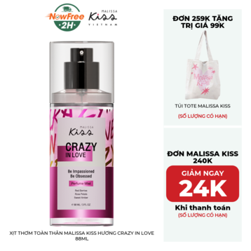 Xịt Thơm Toàn Thân Malissa Kiss Hương Crazy in Love 88ml
